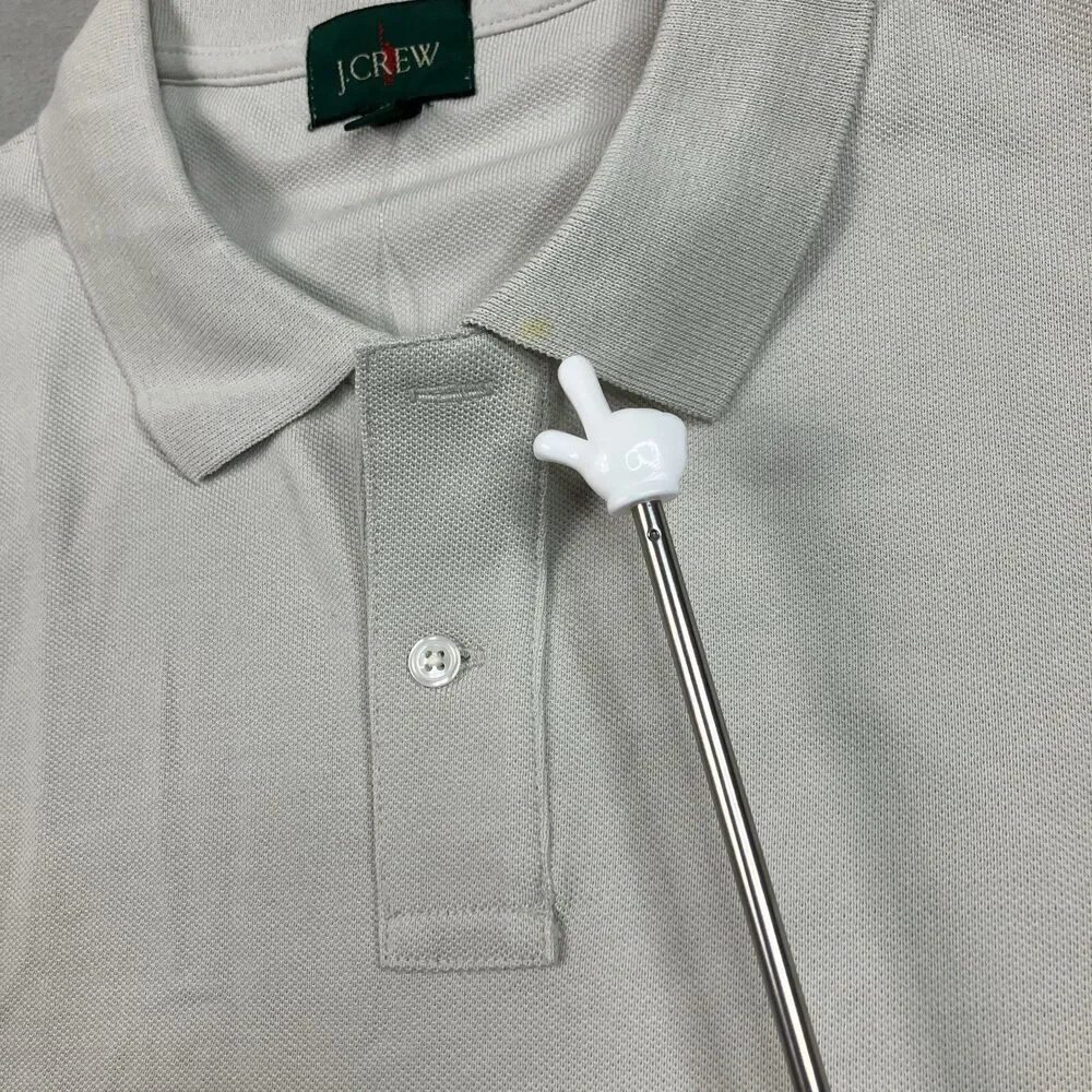 J.Crew Long Sleeve Pique Polo Shirt Mens XL Stone Cotton Classic Preppy Golfwear